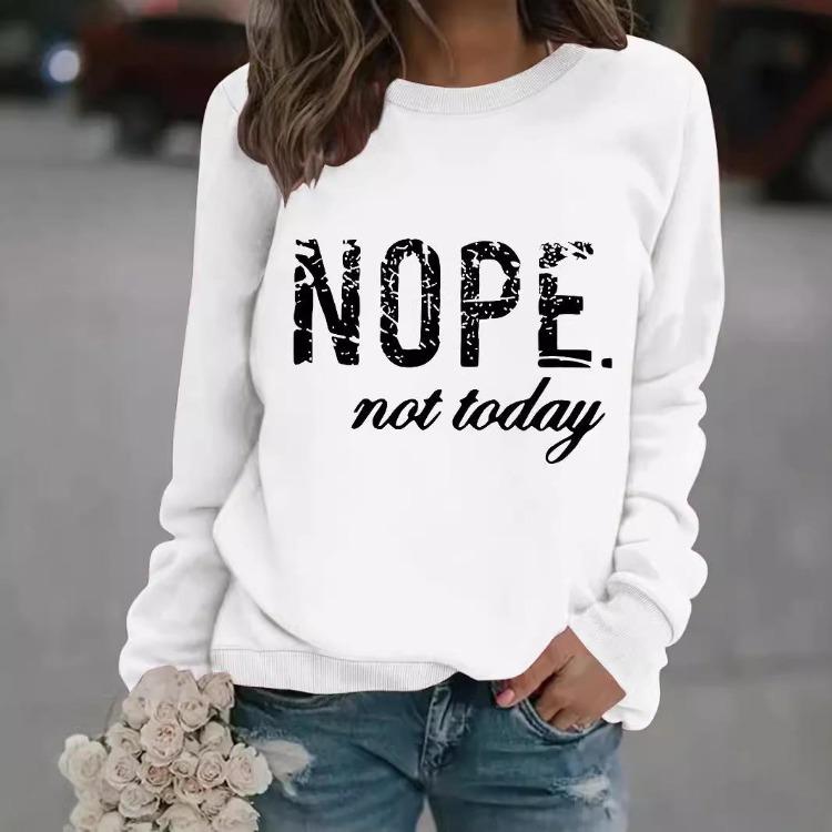 American European Cross Border Fashion Casual Women Long Sleeve Printed Slogan Sweatshirt