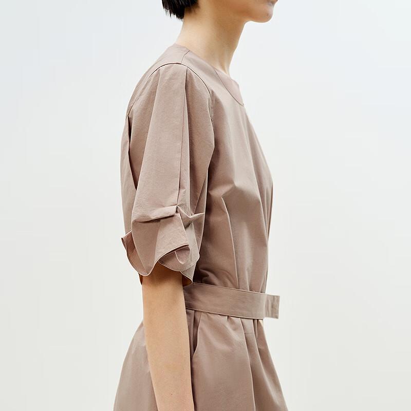 LESS 2025 Summer Mid-length Short-sleeved Dress