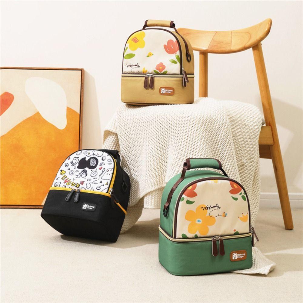 Double Layer Maternity Backpack Multifunctional Mommy Bag Tote Pouch Insulated Storage Bag  Travel