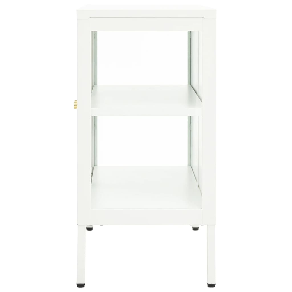 Sideboard White 70 x 35 x 70 cm Steel and Glass