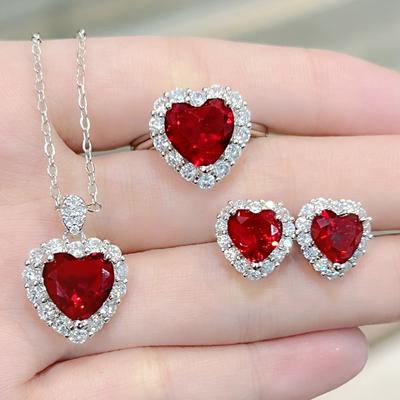 Seturi de bijuterii clasice cu pietre prețioase Heart of the Sea pentru femei, soție, nuntă romantică, seară, petrecere, accesorii, cadouri de ziua de naștere