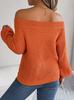 Real Shot 2025 Autumn/Winter Off-Shoulder Lantern Sleeve Sweater - Women's Solid Color Casual Wear