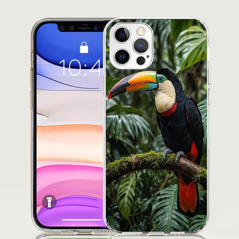 Tropical Toucan Phone Case For iPhone 17 Air 16 15 Plus 11 14 Pro Max 13 Mini 12 7 8 + SE Pattern Art Customized Cover 17 Air 16