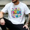 Retro Memphis Colorful Geometric Made In 1986 Graphic T Shirt Unisex 40th Birthday Casual Short Sleeve Street Tee