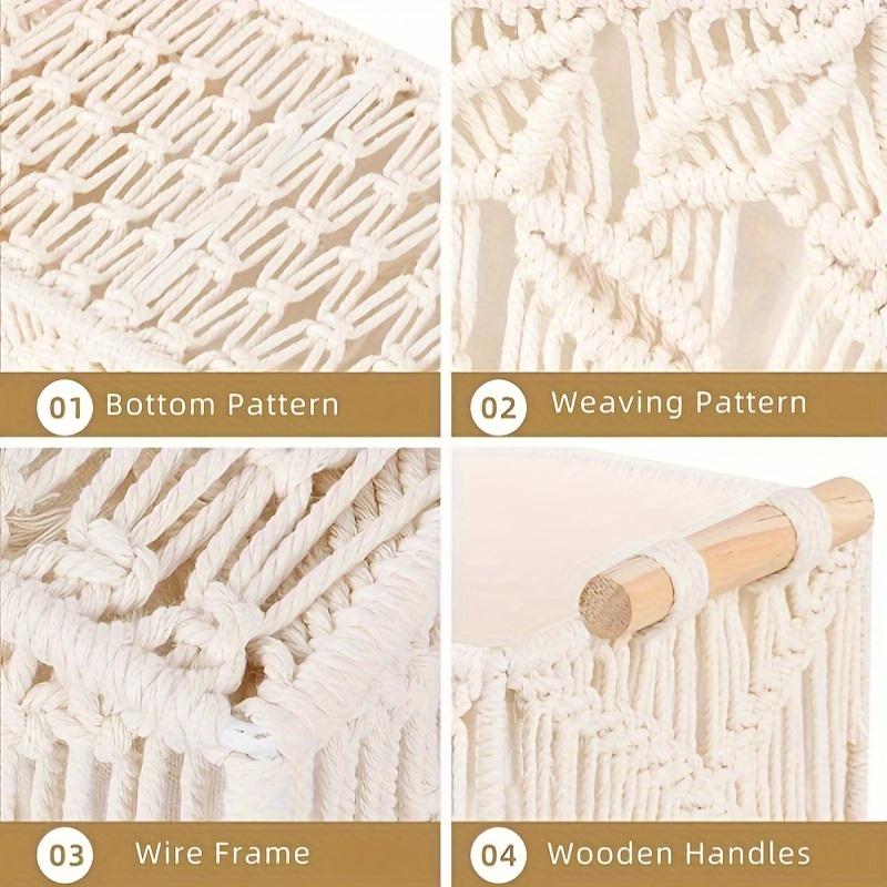 Handmade Cotton Rope Storage Basket Desktop Organizer Multi-Purpose Woven Box Set for Home Bathroom Office Open Top Stackable Containers