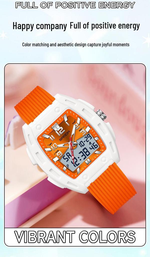 Sanda Unisex Multi-Functional Luminous 50M Waterproof Student Watch with Sunray Dial