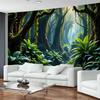 Ästhetischer Dschungel Wandteppich Polyesterfaser Wald Wasserfall Dekor für Wohnzimmer Schlafzimmer Büro
