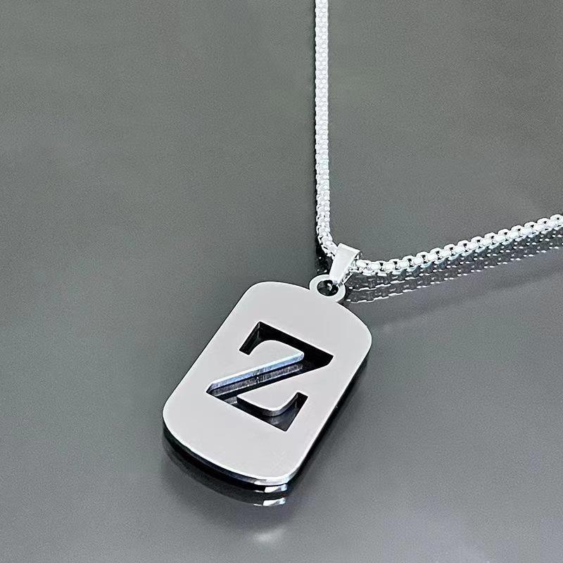 26-Letter English Alphabet Necklace: Simple, Unisex, Trendy Design for Students and Couples