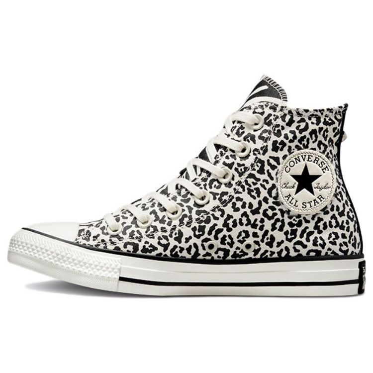 Converse Chuck Taylor All Star Mix Leopard Print High Top Canvas Sneakers Women Sneakers White Black A03730C