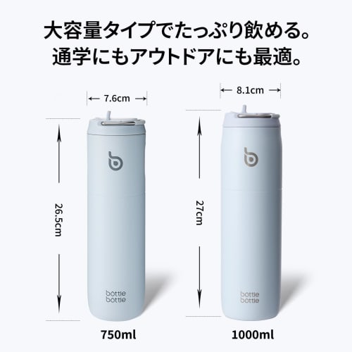 BOTTLE BOTTLE 1 Liter Water Bottle, Large Capacity (1000ml), with Straw, Direct Drinking, Insulated, Vacuum Insulated, Handle, Stylish, Stainless Stee