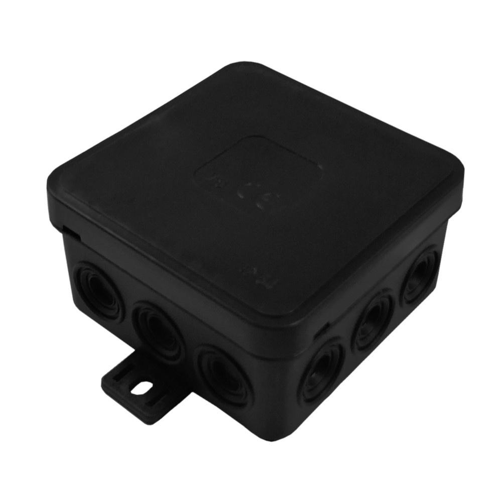 Puszka Natynkowa 12-Wlotowa 75X75X41 Mm Ip54 Czarna Hermetyczna