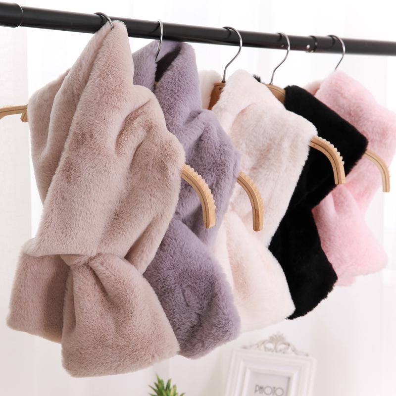 Winter Plush Imitation Rabbit Fur Shawl Thickening Fake Collar Collar Female Warm Thick Plush Scarf