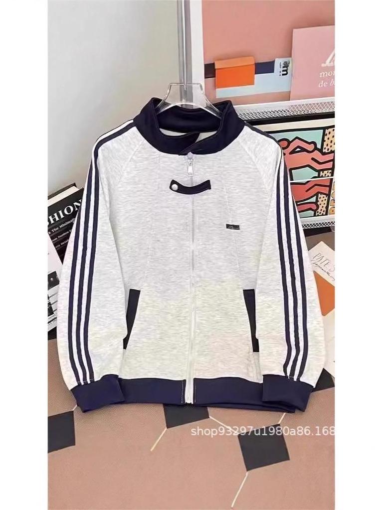 Unisex Retro Hong Kong Style Loose Hoodie with Long Sleeves and Three-Bar Design for Teens