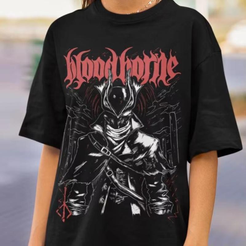 Unisex Bloodborne Lady Maria of The Astral Clocktower Gaming T-Shirt Soulsborne Yharnam Shirt Oversize Shirt Cotton Top Tees