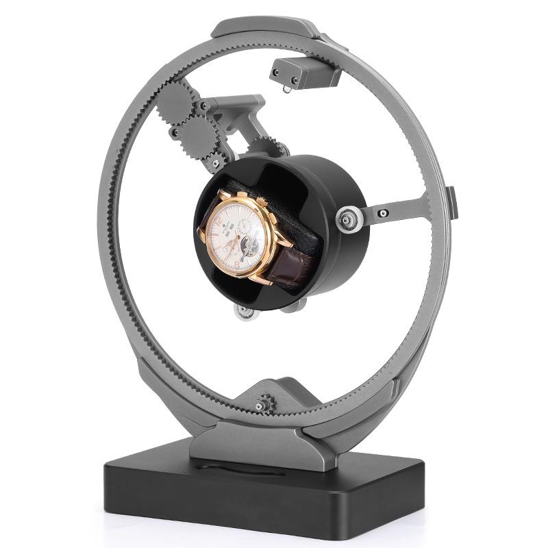 

Luxury Watch Winders Creative Design Mechanical Watch Winding Device Automatic Rotating Watches Swinger Household Shaker Box сірий