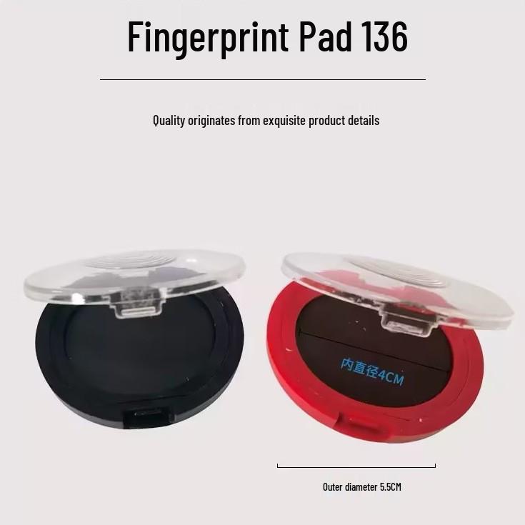 Portable Quick-Drying Red Ink Fingerprint Pad - Safe, Easy To Wipe, Small Size