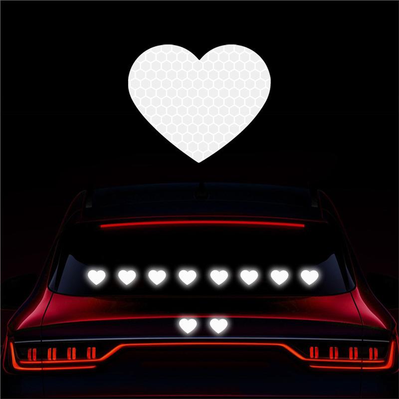 Car Sticker 10pcs Love Decorative Sticker Reflective Crystal Grid Car Sticker Patch Scratch Sticker