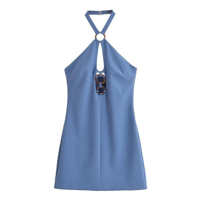 Kaslead New Arrival Women's Clothing Fashion Style Fashion Silm Hanging Collar Midriff Outfit Short Dress 4772224