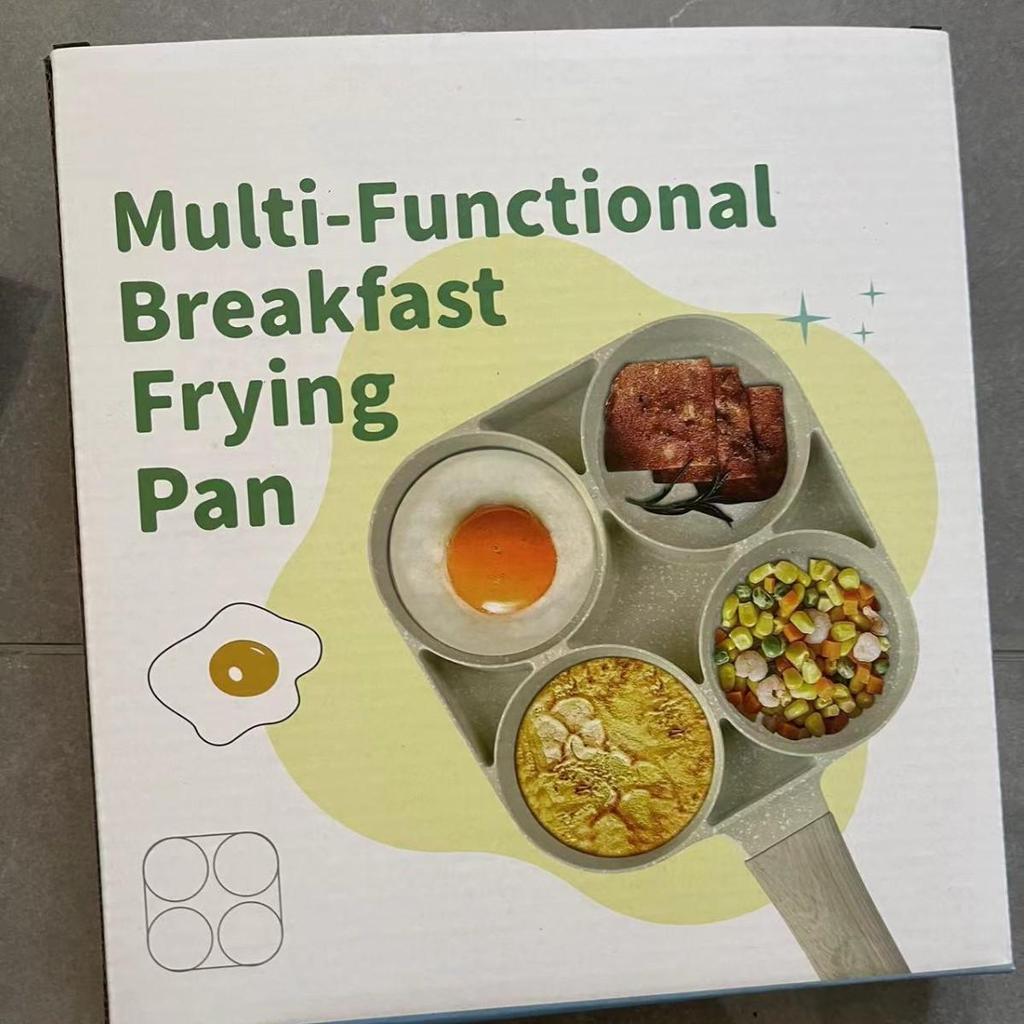 Non-Stick Four-Hole Frying Pan for Burgers, Eggs, and Pancakes