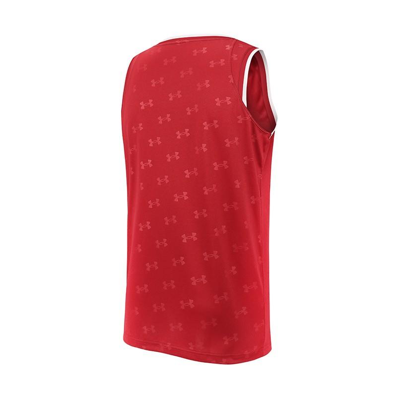 Under Armour Casual Sports Training Knitted Basketball Loose Running Fashion Sleeveless Vest Men tops Red 21500102-600