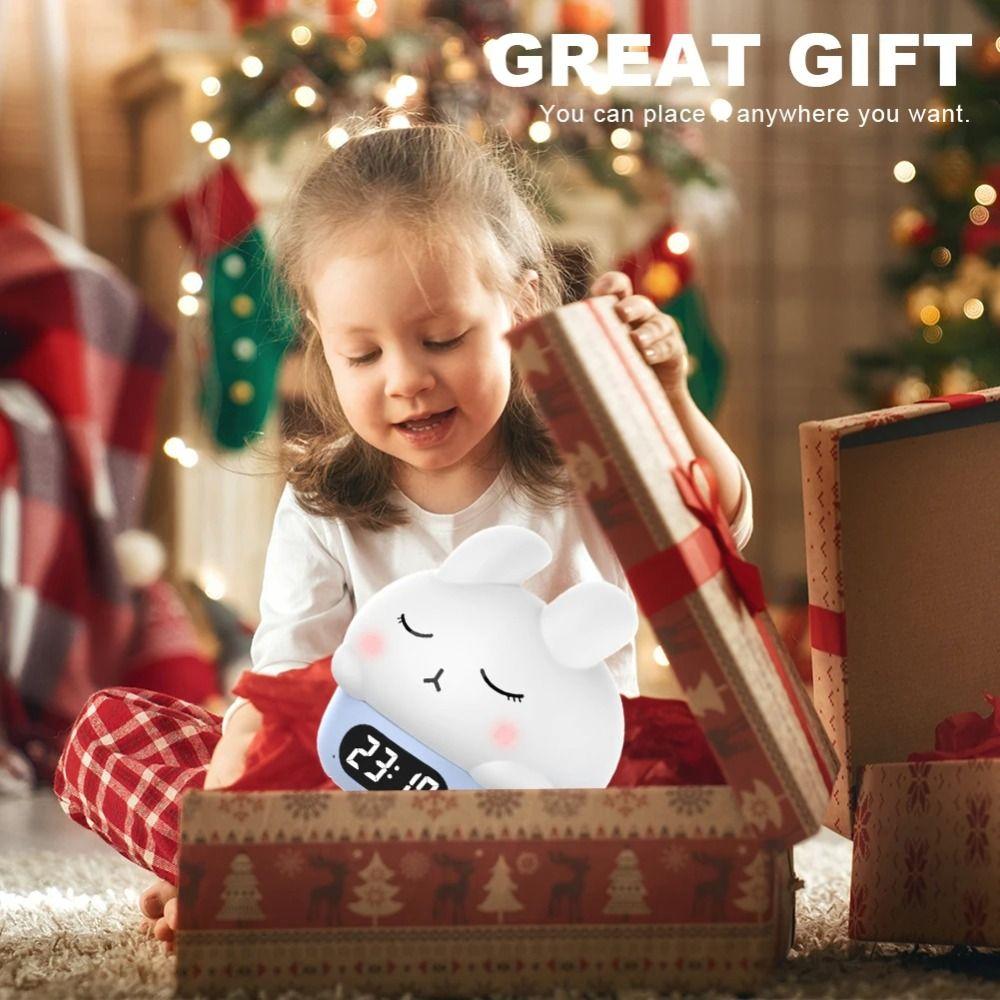 Timer Color-Changing Rabbit Lamp Temperature Display Electronic Desk Clock Nursery