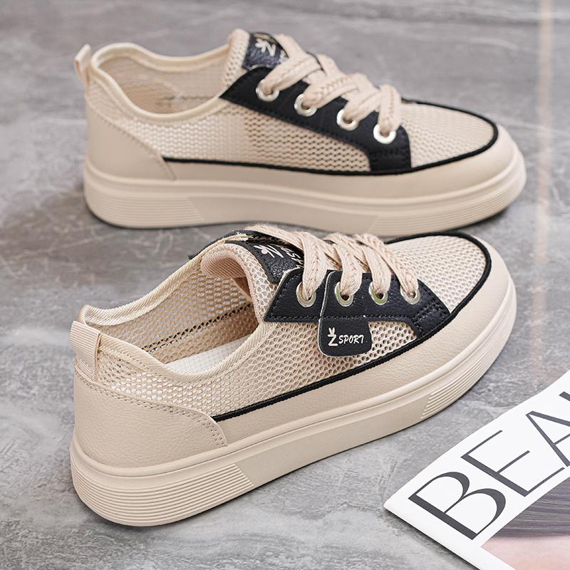 Shoes women's summer 2025 new hole shoes mesh white shoes women's versatile breathable casual sports board shoes