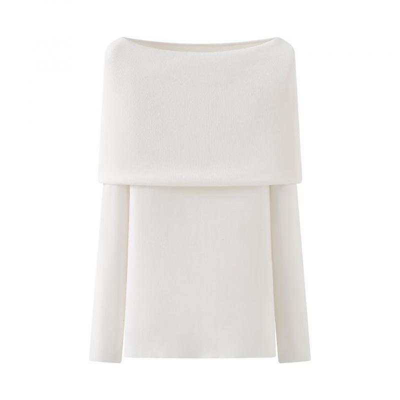 

European Style Fashion Knit Bandeau Ruched Top - Winter 2025 Small білий
