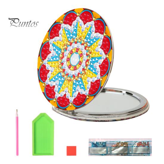 

1 комплект алмазной живописи зеркало с цветочным узором DIY портативное мини-зеркало для макияжа горный хрусталь ремесло подарок для женщин девочек D