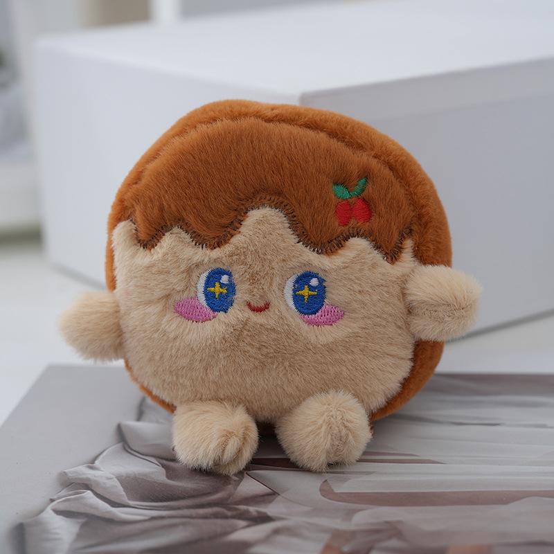 

Мягкий и нежный плюшевый брелок-игрушка в виде кремового тоста для детского рюкзака, подарков и коричневый