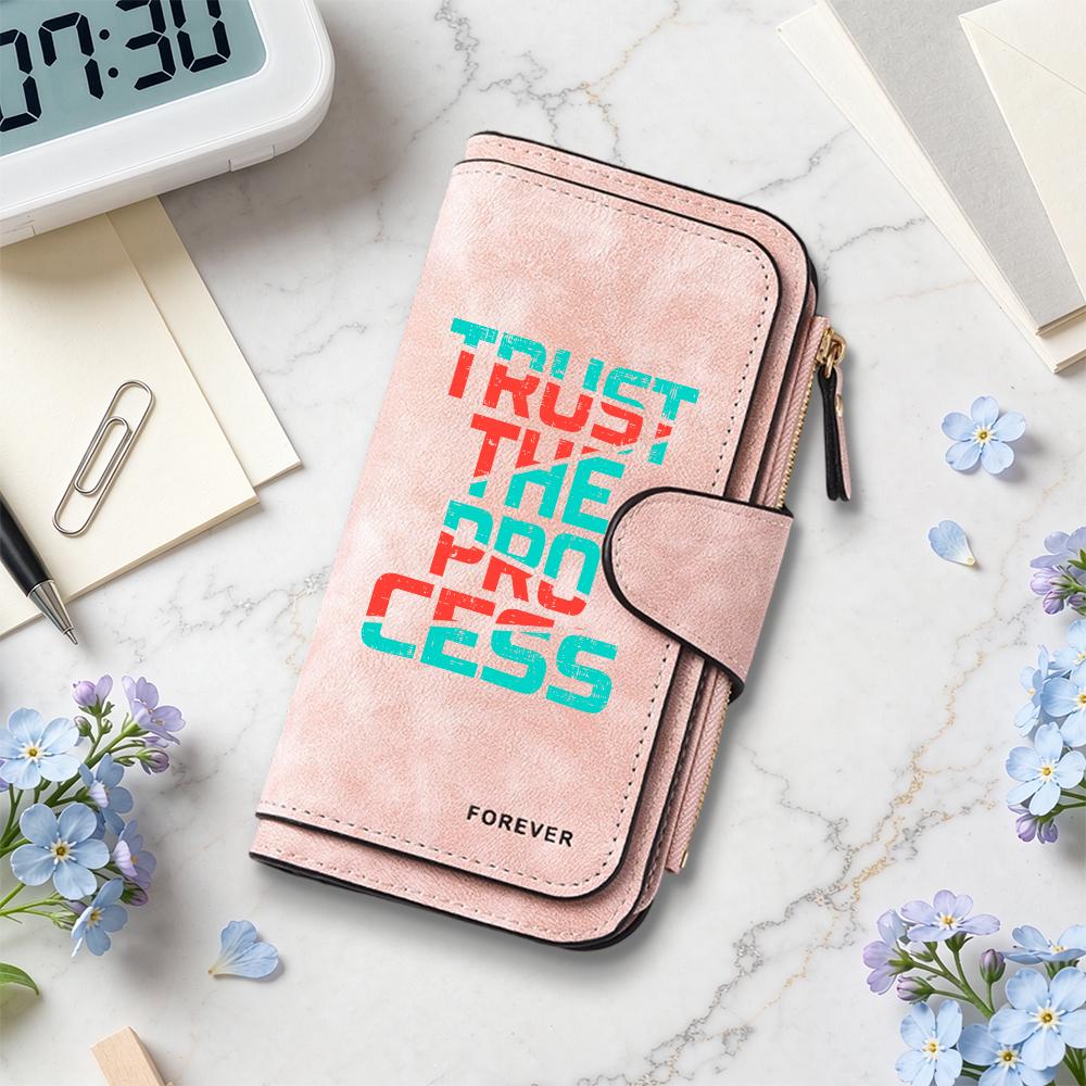 Trendy Printed Long Wallet Multi Card Slot Casual Portable Purse for Daily Use