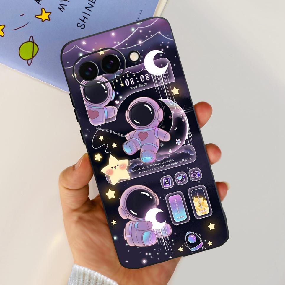 For Google Pixel 9a 9 Pro Phone Case Cool Cartoon Cat Painting Soft Slim Clear TPU Rubber Silicone Back Cover For Google 9 9Pro