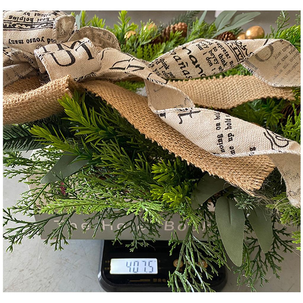 Christmas Wreaths For Front Door, Winter Rattan Wreath With Cones Golden Bells And Bowknot, Artificial Holiday Wreaths For Home Door Wall Hanging Deco