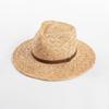 Spring and Summer Fashion Webbing Decoration Hand-woven Wide-brimmed Treasure Grass Jazz Hat Beach Outdoor Sunscreen Panama Straw Hat