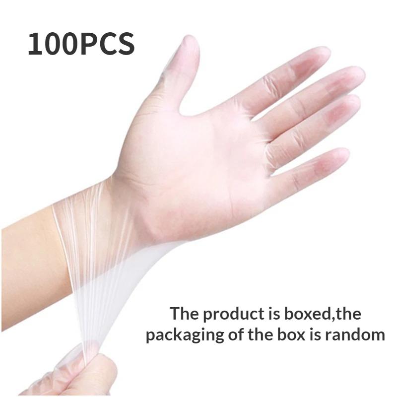 

100 шт одноразовые перчатки TPE прозрачные без латекса бытовые кухонные ванные ресторан кемпинга покраска волос чистящие перчатки L