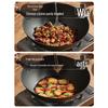 COOKER KING Hand-Cast Uncoated Flat-Bottom Wok