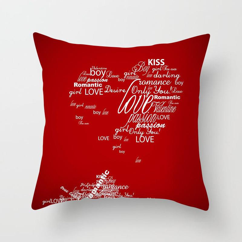 Seat Living Room Sofa Pillowcase Valentines Day Love Cushion Cover Red Pink Heart Home Decor