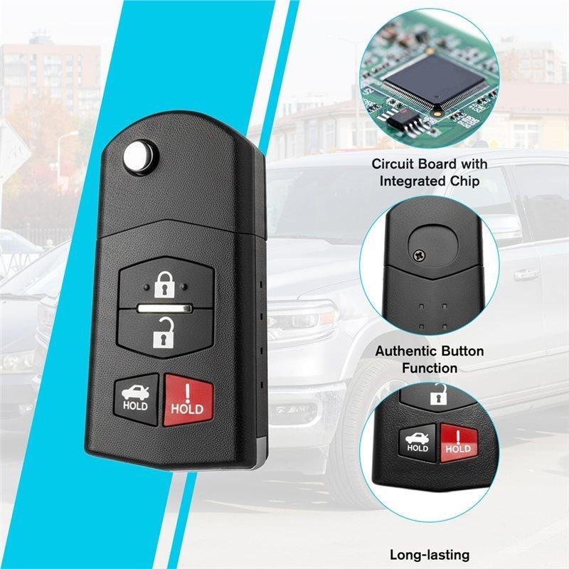 Car Key Fob With 4 Buttons For Mazda 3 Seden 2010-2013 315Mhz Remote Keyless Entry BGBX1T478SKE125-01 Door Control Unit