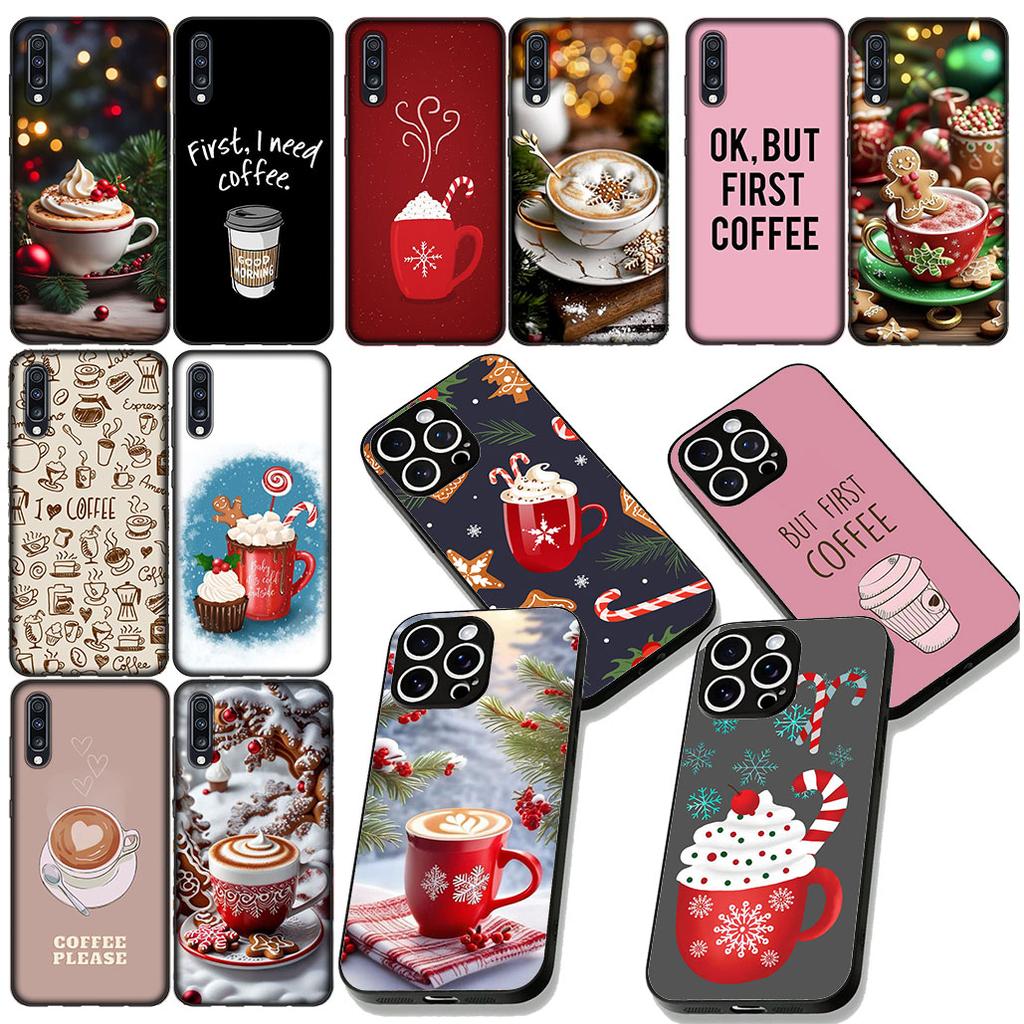 Coffee Merry Christmas Phone Cover for Samsung Galaxy A06 A05 A14 A50 A51 A52 A12 A13 A23 A70 A07 A25 A26 A72 A56 Case