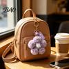 Floral Bag Charm Plush Flower Keychain for Backpack, Fuzzy Keyring Key Holder Charm, Women Girls Handbags Decorative Accessory Fluffy