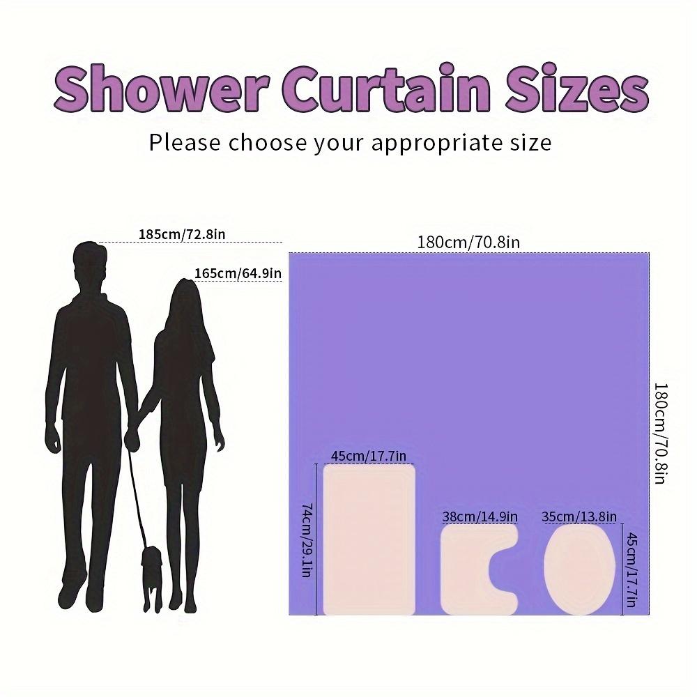 4pcs Dragon Pattern Waterproof Shower Curtain With 12 Hooks Non-Slip Bathroom Rug Toilet U-Shape Mat Toilet Lid Cover Pad