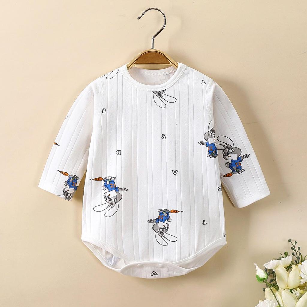 Spring & Autumn Baby Romper, Pure Cotton, Long Sleeve Wrap-over Onesie