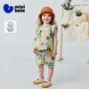 Pure Cotton Mini Balabala Girl Baby Skin Friendly Art Sleeveless Tank Top Shorts Set