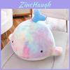 Adorable Rainbow Whale Plush Pillow Cute Whale Stuffed Toy Ocean Animal Gift