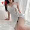 Sexy underwear, sexy pajamas, women's side high split, teasing little black dress, private lace suspender nightdress, passion suit