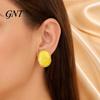 Fashion Statement Earrings for Women 1 Pair Natural Healing Stone Stud Women, Gold Versatile Casual Dress Plated Oval Resin Earrings, Faux Crystal