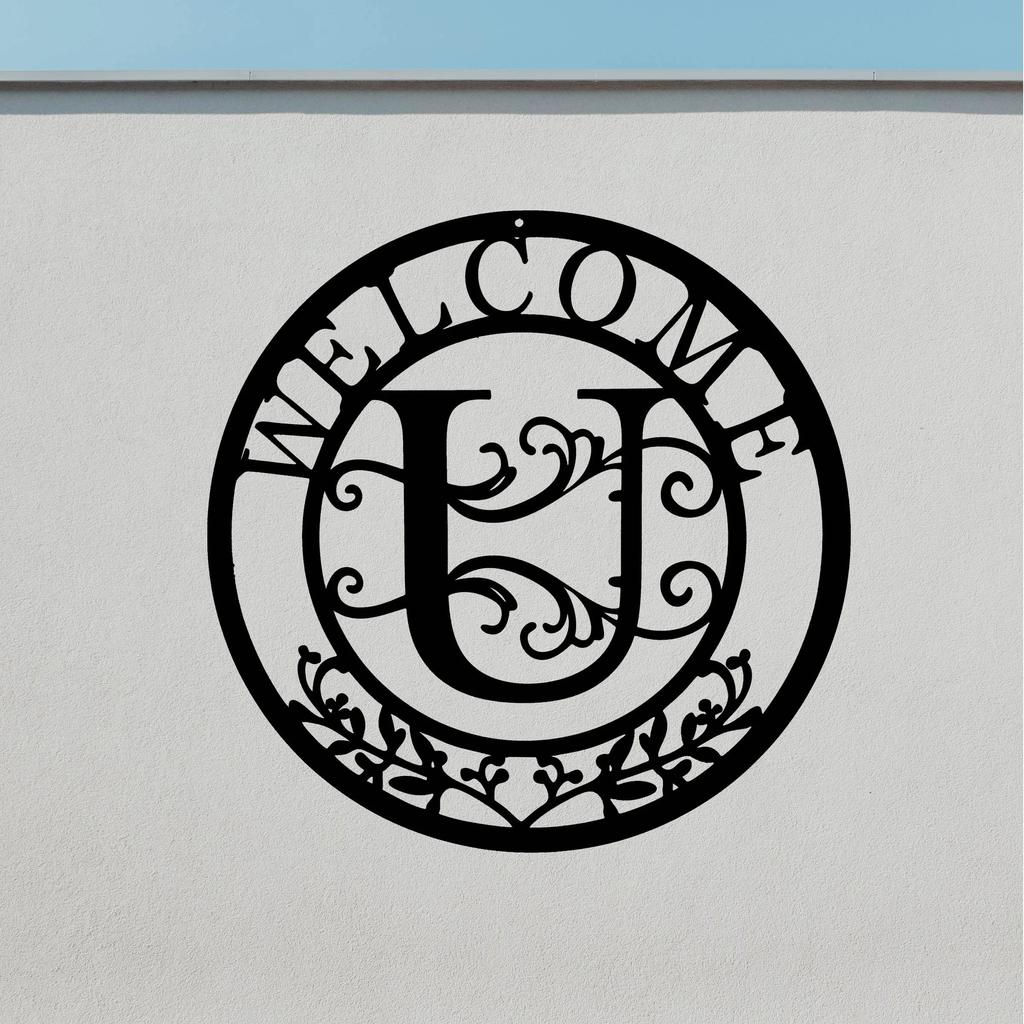 1pc Personalized Family Name Metal Sign (12in) - Letter Design Birthday Gift