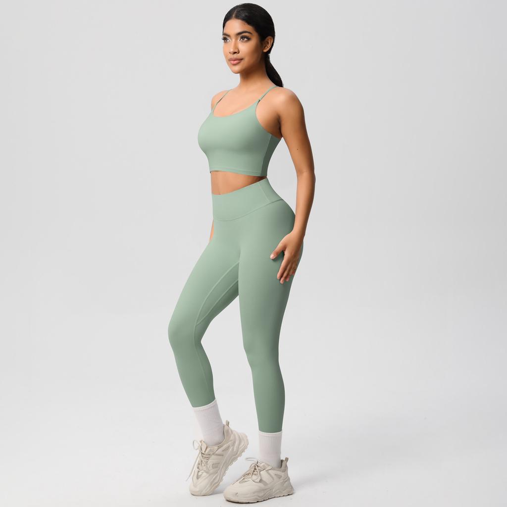New Cloud Inspired Camisole Vest, Sports Bra, Yoga Suit Set, Quick Drying, Tight Fitting, Running, Leisure And Fitness Two-Piece Set For Women