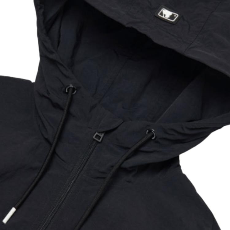 MLB Basic Logo Ss22 Solid Logo Embroidered Hooded Loose Casual Long Sleeve Jacket Unisex jackets Black 3AWJB0621-50BKS