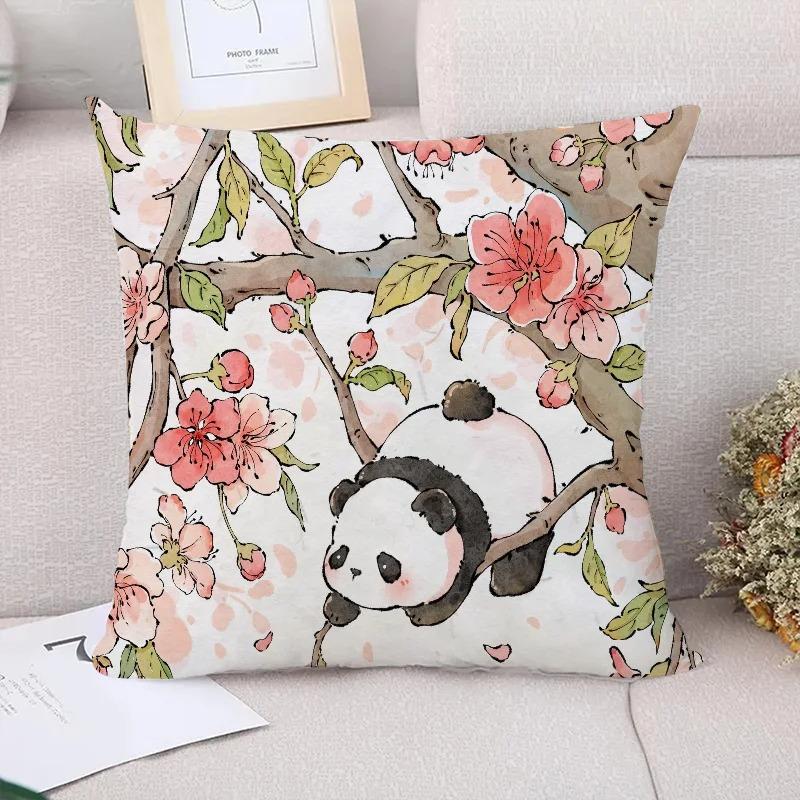 

Панда и кролик Декоративные наволочки Гостиная Офис Домашние наволочки Украшения для автомобиля 60x60cm