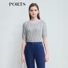 PORTS Women's 2025 Spring/Summer Colorblock Round Neck Knit Sweater